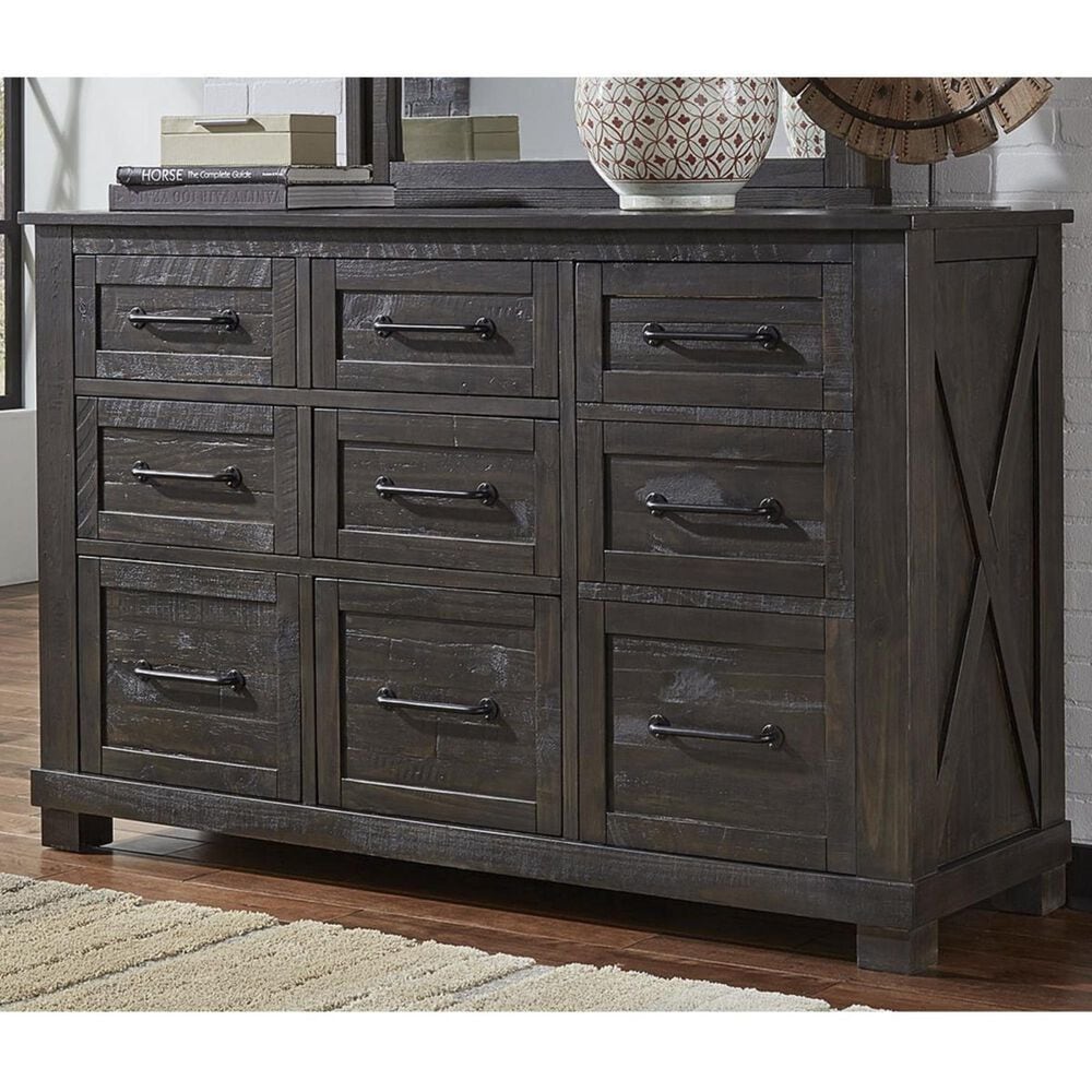 A-America Sun Valley 4 Piece Queen Bedroom Set in Charcoal, , large