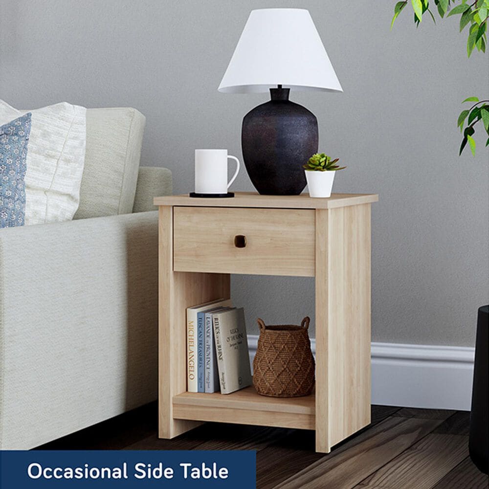 Sauder River Ranch 1-Drawer Nightstand in Harvest Walnut, , large