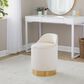Lumisource Marla Vanity Stool with Cream Upholstered in Gold, , large