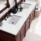 James Martin Vanities Brittany 72" Double Bathroom Vanity in Burnished Mahogany with 3 cm Parisien Bleu Silestone Top, Rectangular Sinks and FreePower Wireless Charger, , large
