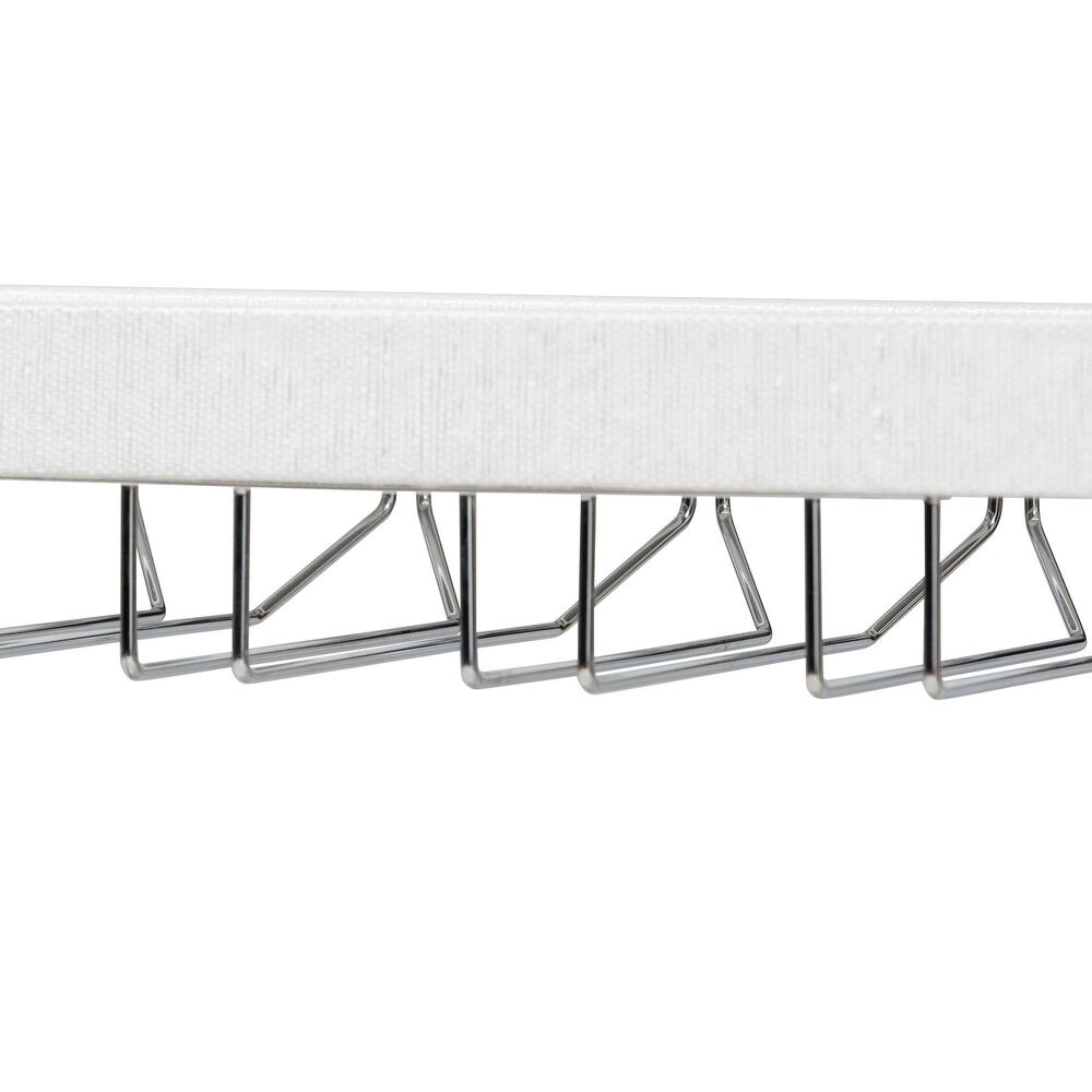 Baxton Studio Oaklynn Two-Tier Bar Table with Glass Shelves and Stemware Rack in White, , large