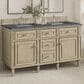 James Martin Vanities Lorelai 60" Double Vanity in Whitewashed Oak with 3 cm Parisien Bleu Quartz Top, , large