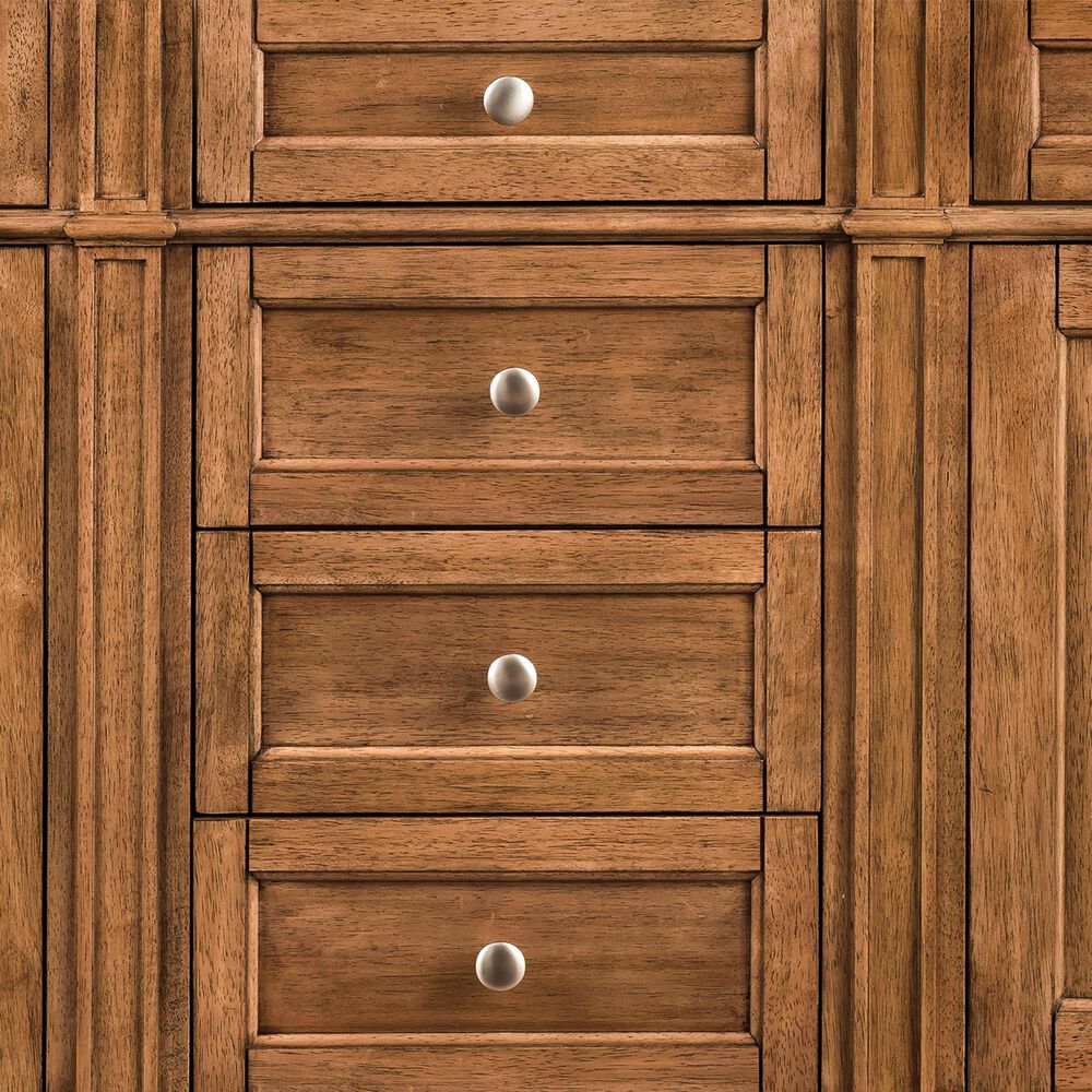 James Martin Vanities Brittany 72" Double Bathroom Vanity in Saddle Brown with 3 cm Eternal Jasmine Pearl Silestone Top, Rectangular Sinks and FreePower Wireless Charger, , large