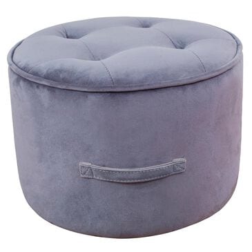 Tov Furniture Luna Velvet Ottoman in Grey, , large