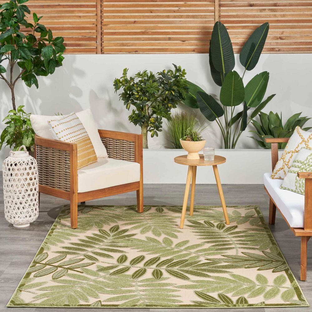 Nourison Aloha ALH18 12&#39; x 15&#39; Ivory and Green Indoor/Outdoor Area Rug, , large