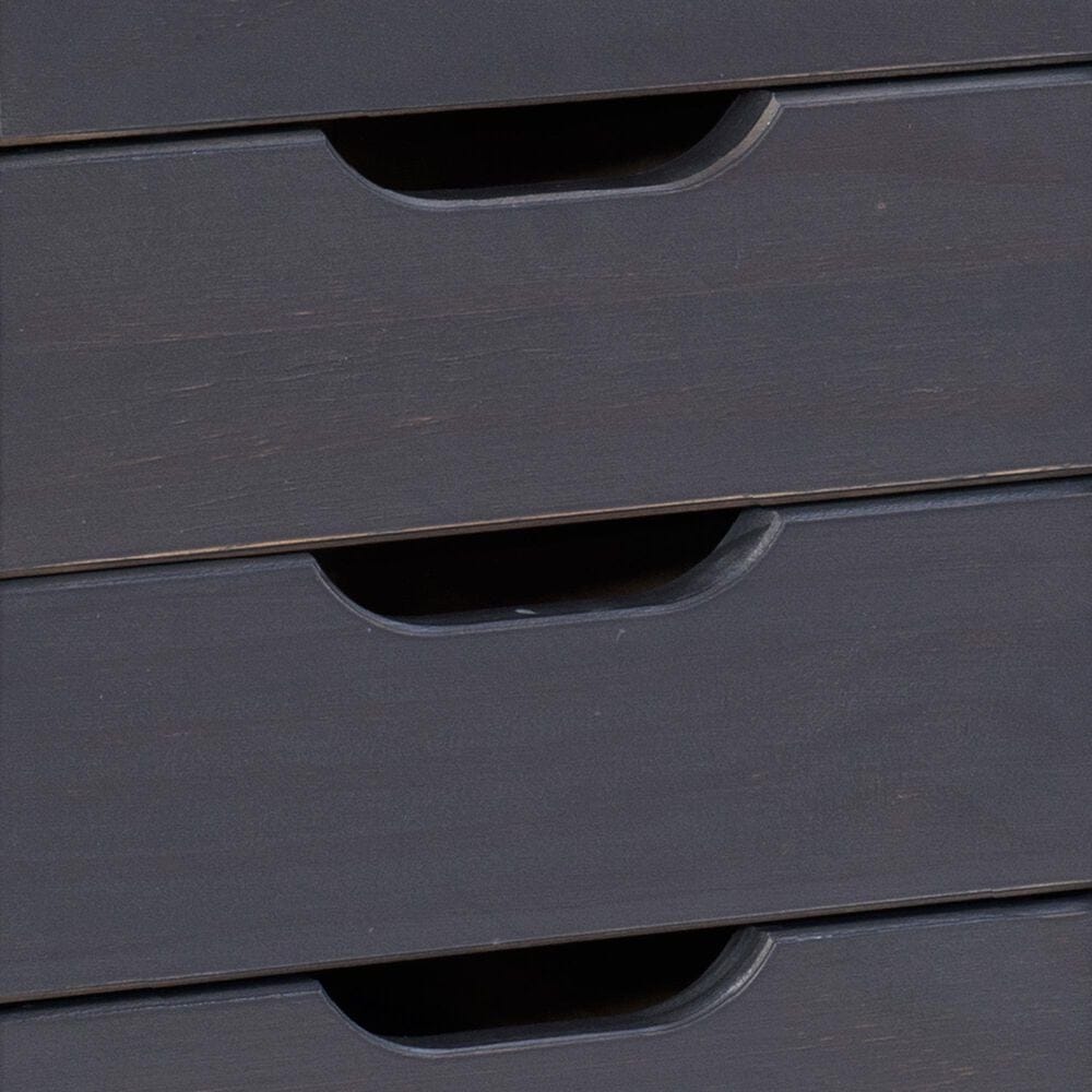 Linon Home Decor Cary 6-Drawer Rolling Cart in Grey, , large