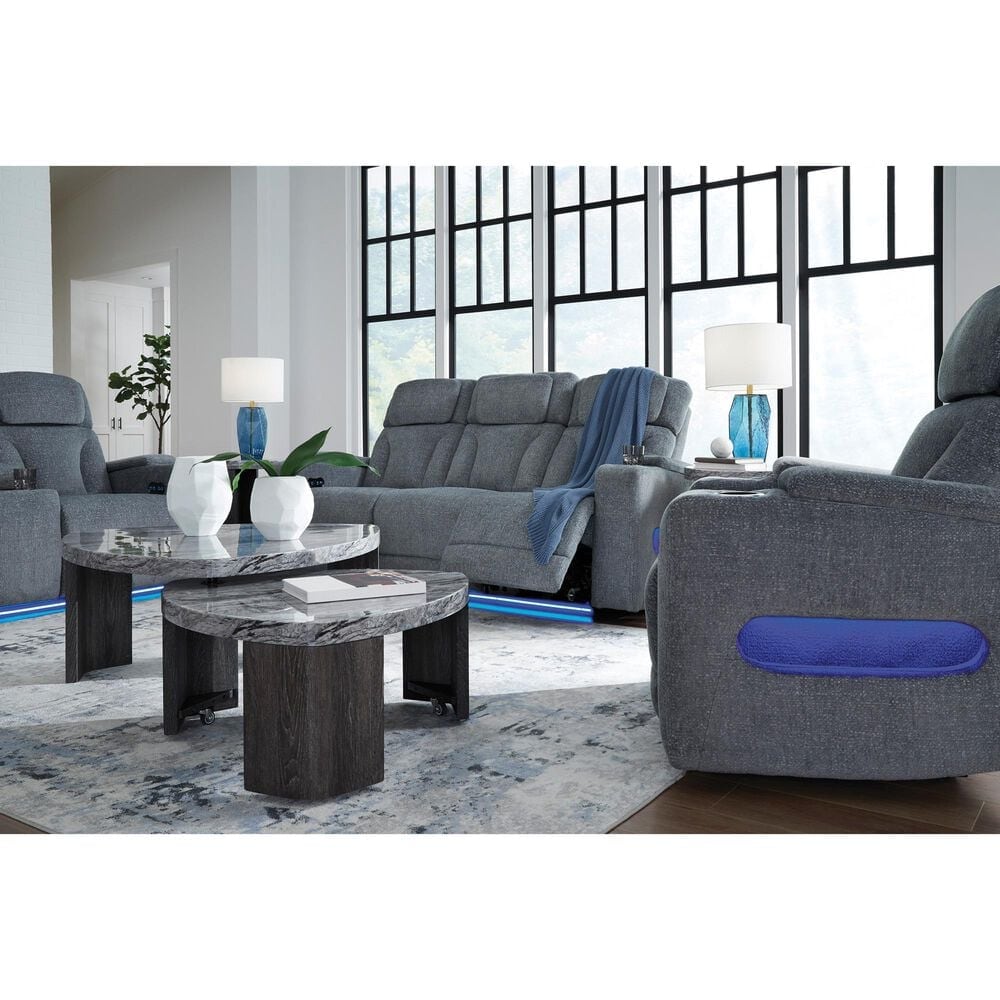 Ashley Forest Lake Power Reclining Sofa in Steel, , large