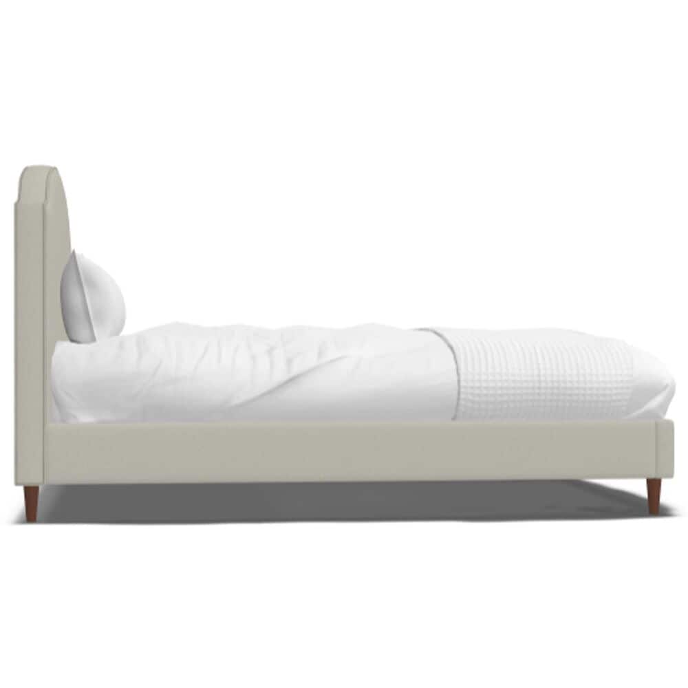 Jonathan Louis Design Lab Queen Platform Bed with Thrillist Pearl Upholstered in Walnut, , large