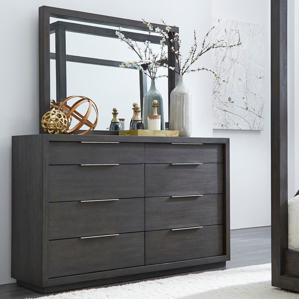 Urban Home Oxford Dresser and Mirror in Basalt Gray, , large
