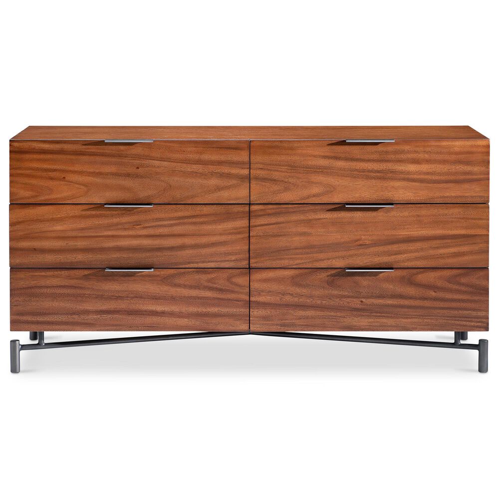 Bernhardt Brasea Queen Upholstered Panel Bed with Dresser and Two Nightstands in Lume, , large