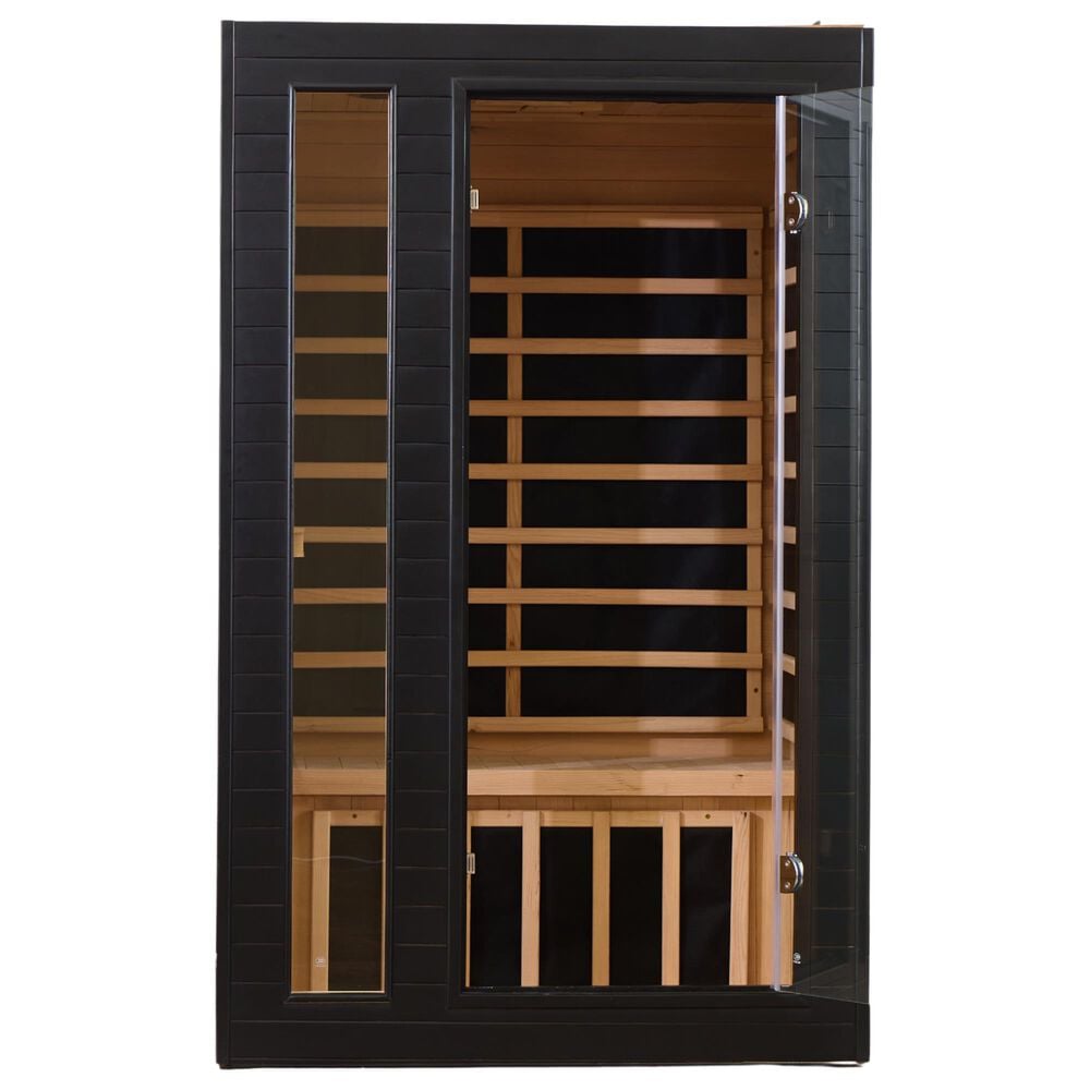 EZlife 2-Person Hemlock Sauna with Low EMF Mica Heater in Charcoal Gray, , large
