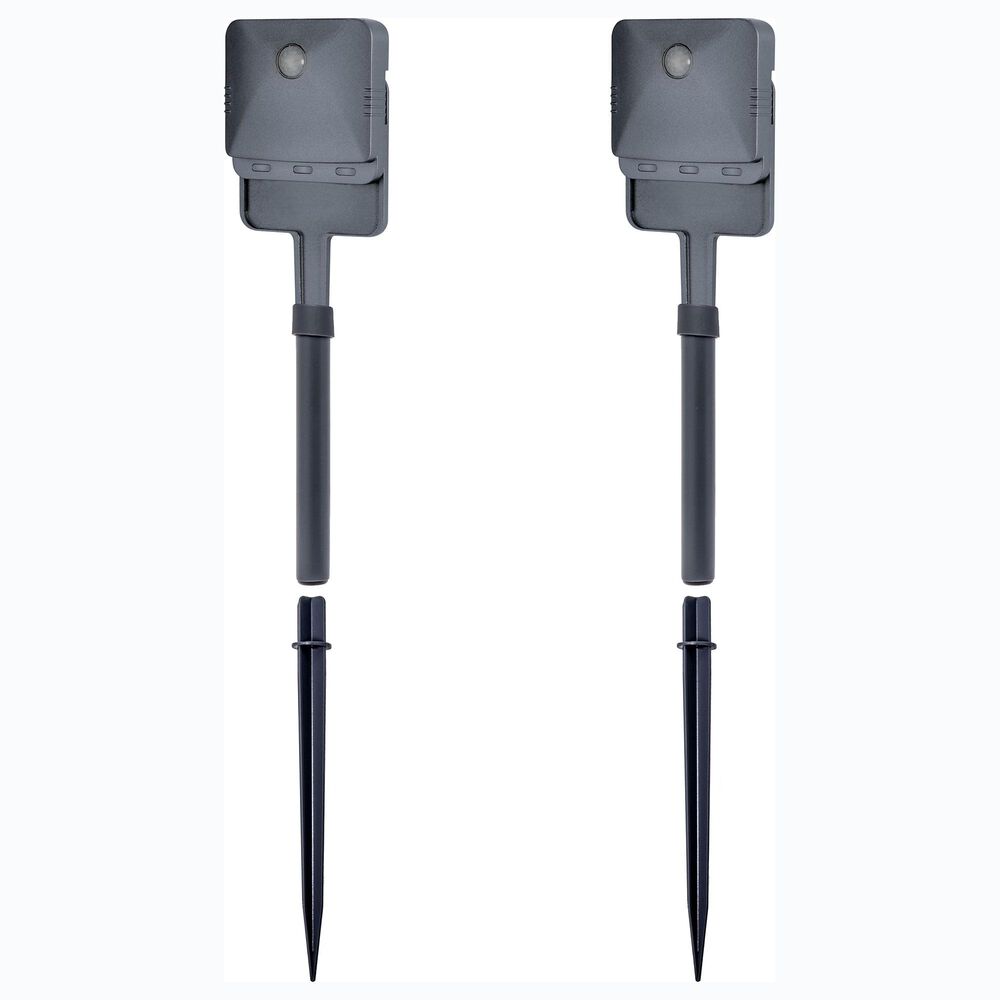 As Seen on TV Wireless Motion Activated Outdoor LED Light in Slate - Set of 2, , large