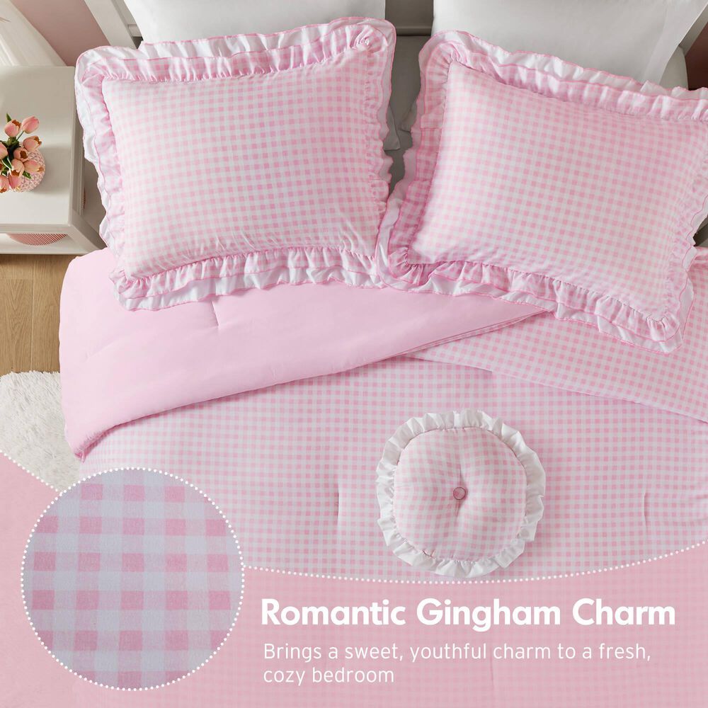 Hampton Park Rowena 4-Piece Full/Queen Comforter Set in Pink, , large