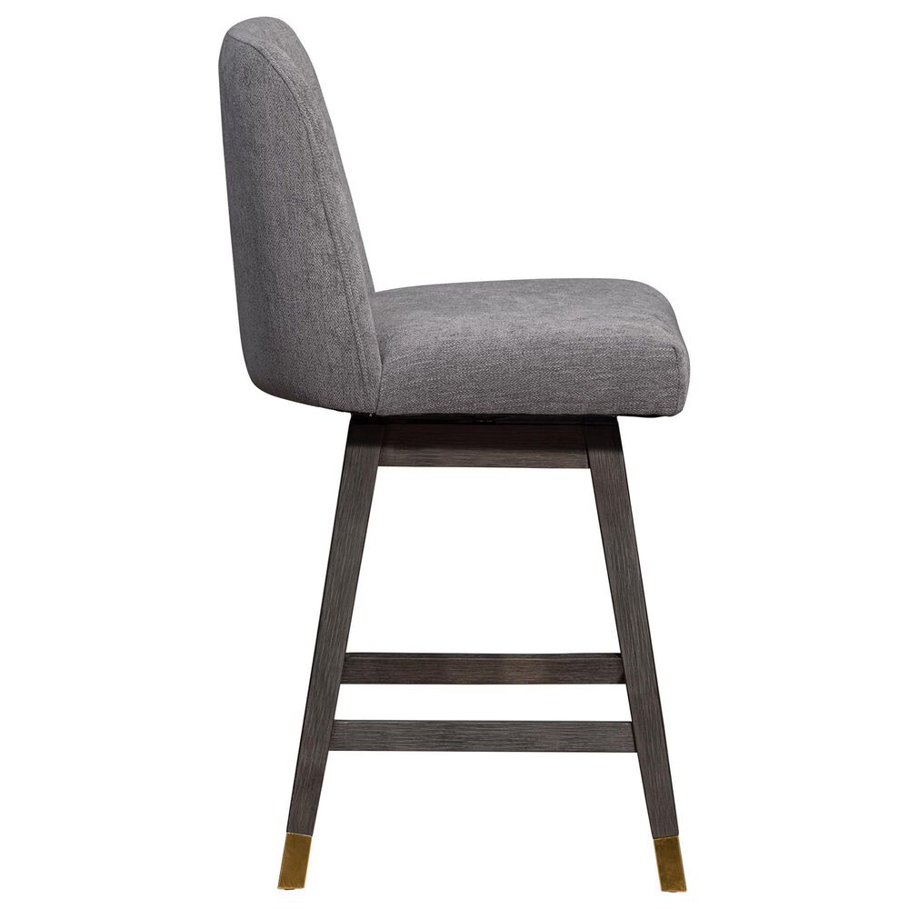 Blue River Amalie Swivel Counter Stool with Mocha Cushion in Grey Oak, , large