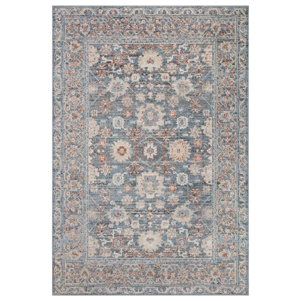 Loloi II Odette 11"2" x 15"7" Sky and Rust Area Rug, , large