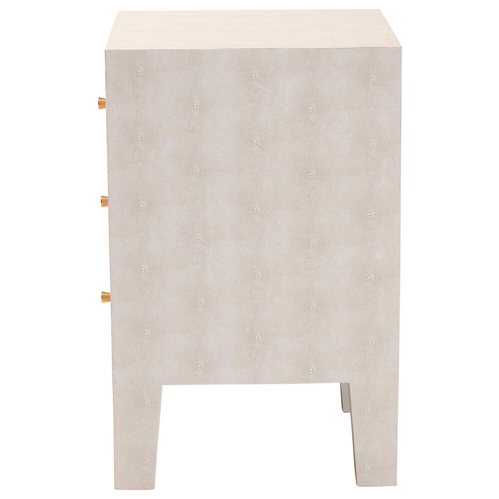 Baxton Studio Leyna 3-Drawer End Table in Beige, , large