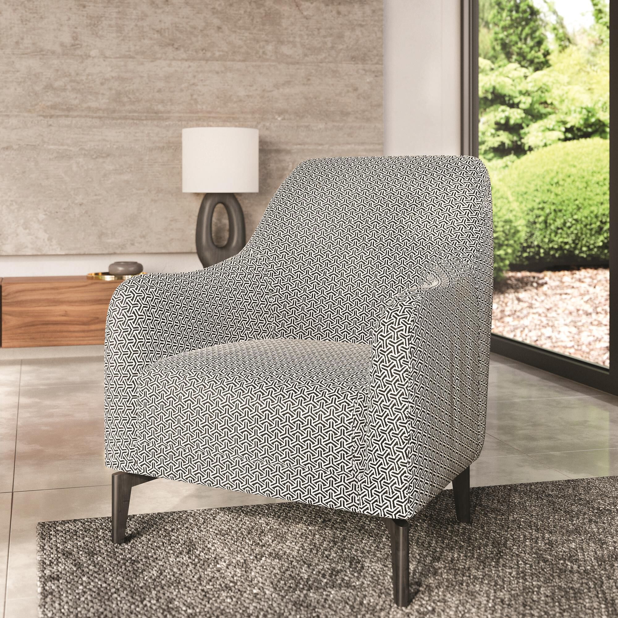 37B Maison Arm Chair in White and Black Polyester NFM