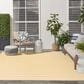 Nourison Positano POS03 Yellow and Ivory 9" x 12" Indoor/Outdoor Area Rug, , large