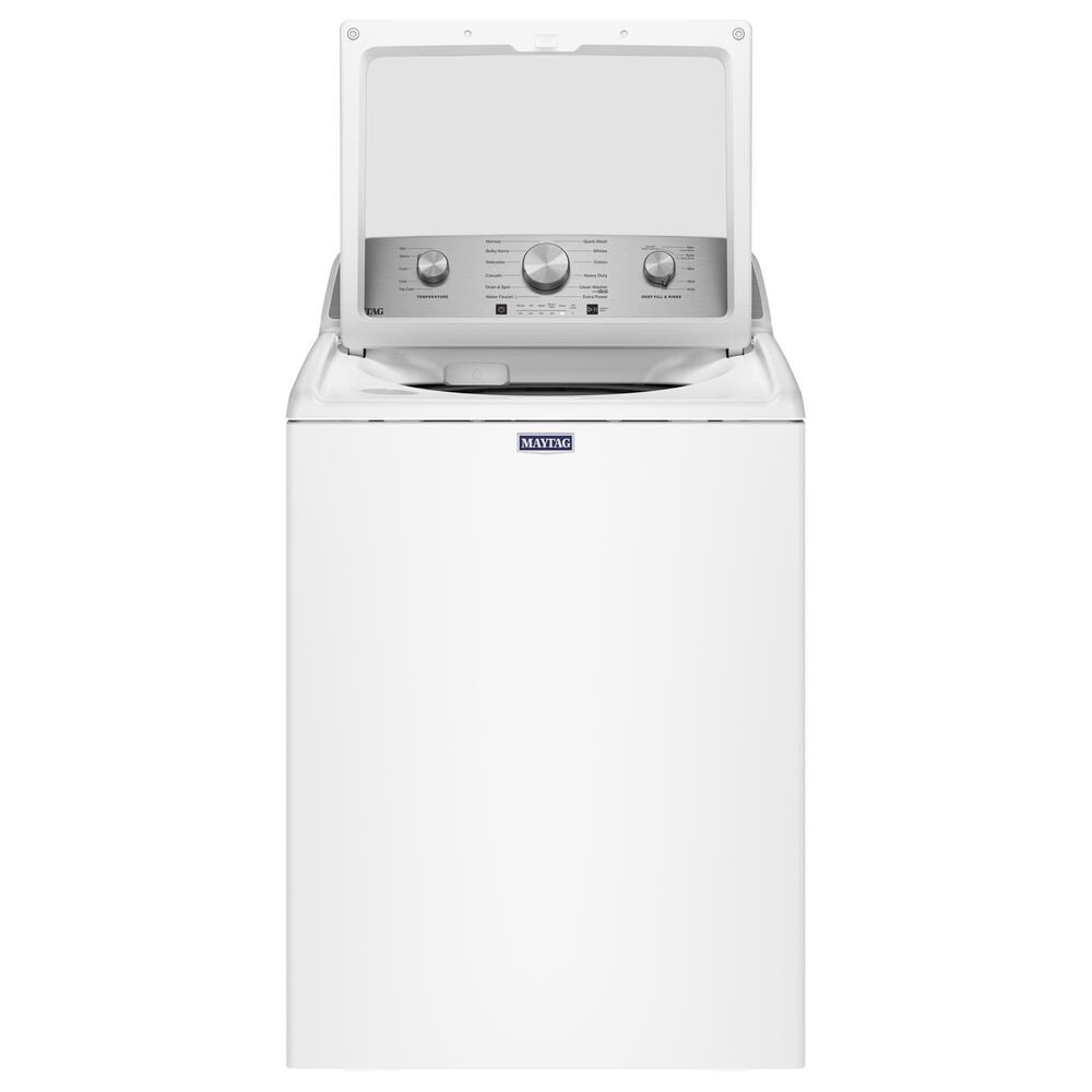 Maytag 4.7 Cu. Ft. Top Load Agitator Washer and 7.0 Cu. Ft. Top Load Electric Wrinkle Prevent Dryer in White, , large