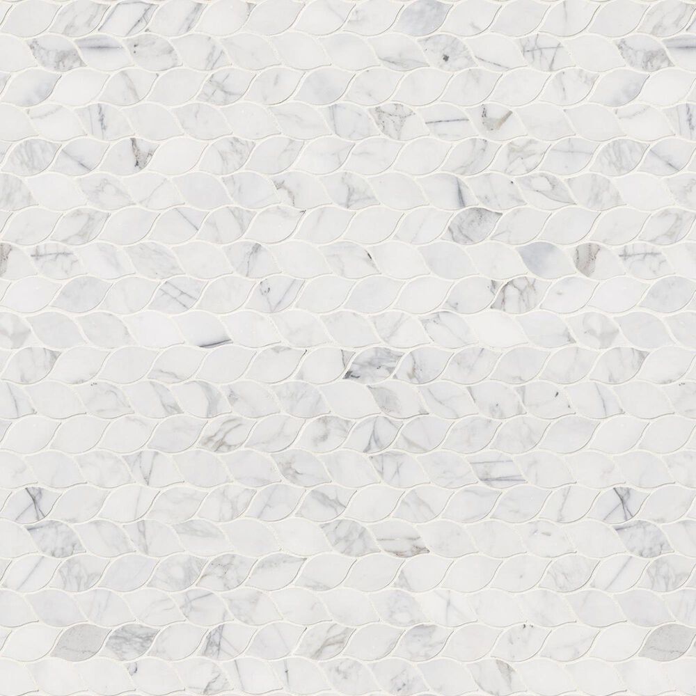 MS International Calacatta White 12" x 12" Natural Stone Mosaic Sheet, , large