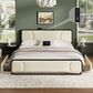 HOMLUX King Upholstered Platform Bed Frame in Beige, , large