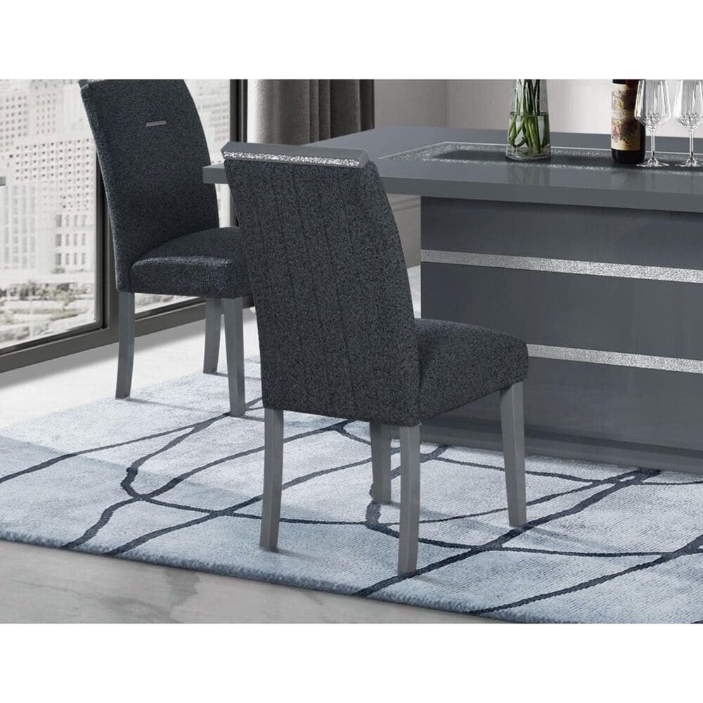 Global Furniture USA Monaco Side Chair in Dark Grey and Silver, , large