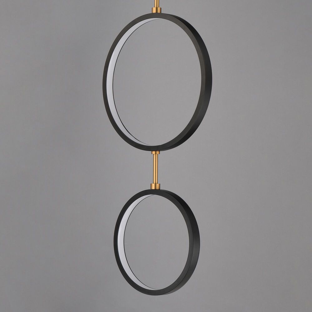 Maxim Lighting Hoopla 3-Light LED Pendant in Black and Gold, , large
