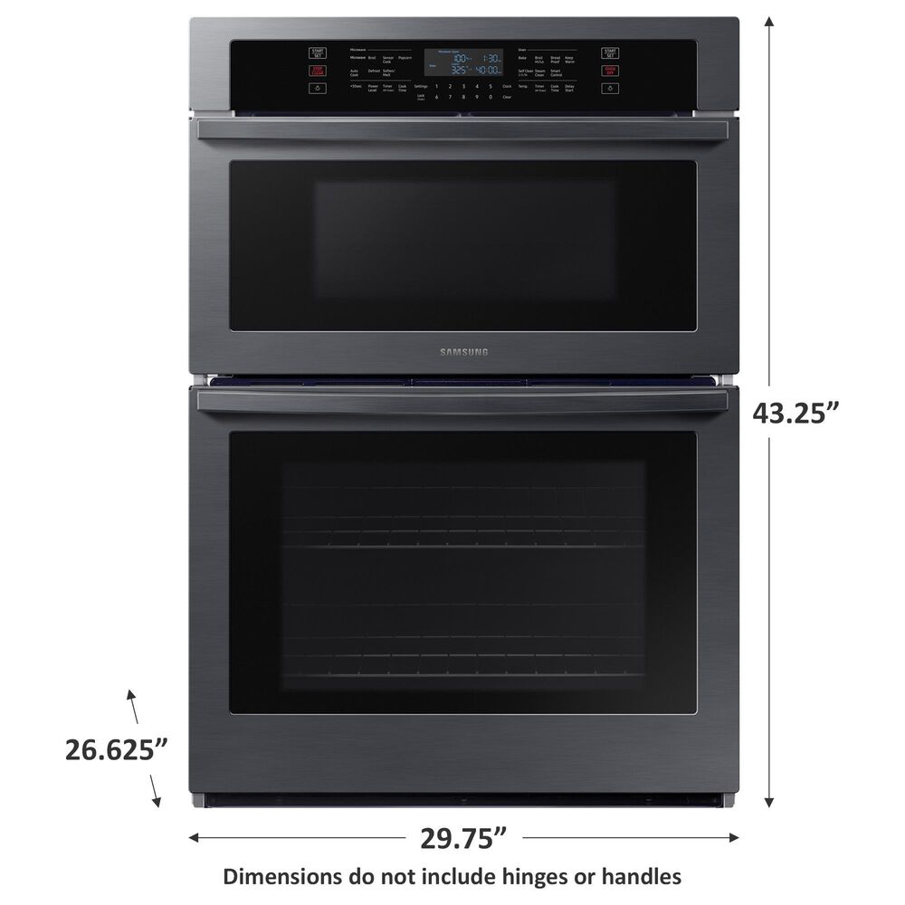 Samsung 30&quot; Microwave Combination Wall Oven in Black Stainless Steel, , large