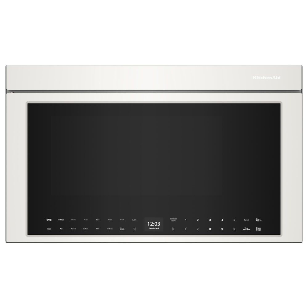 KitchenAid 1.1 Cu. Ft. Multifunction Over-the-Range Microwave Oven with Flush Built-In Design in Porcelain White, , large
