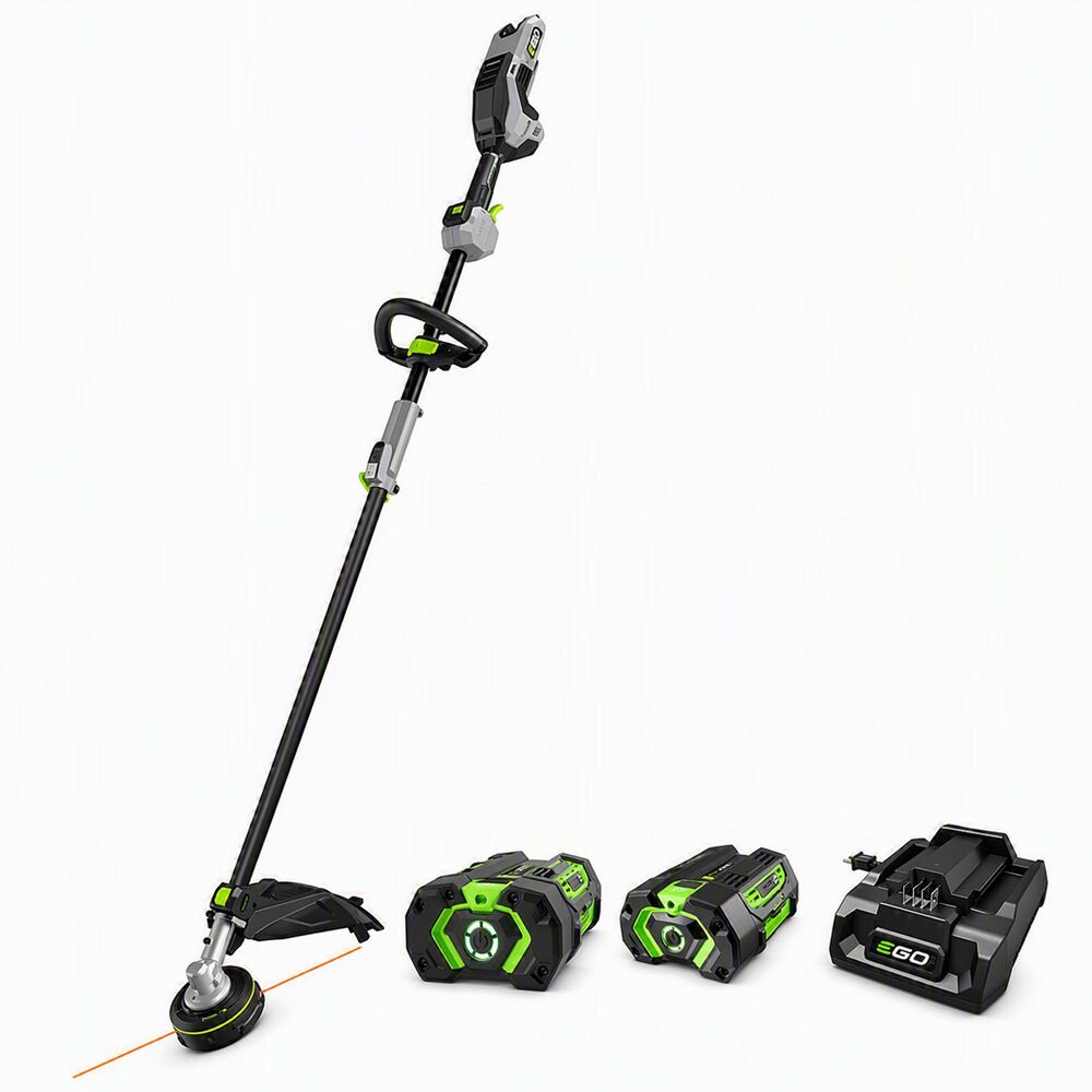 EGO Power+ 17" LINE IQ Multi-Head String Trimmer with POWERLOAD and Carbon Fiber Shaft 5.0Ah Battery and 320W Charger PLUS Extra POWER+ 2.5 Amp Hour Battery with Fuel Gauge, , large