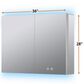 Lexora Home Corsica 36" x 28" LED Mirror Medicine Cabinet with Defogger in Aluminium, , large