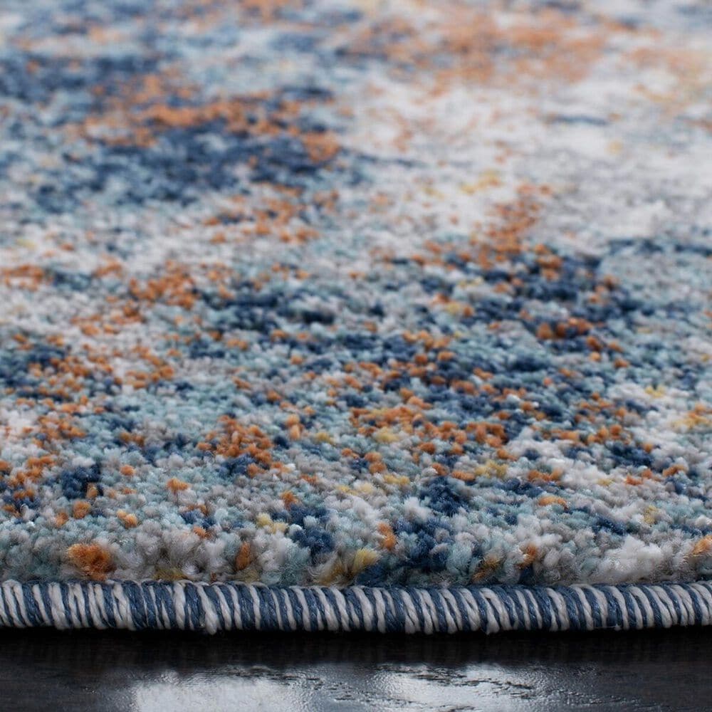 Safavieh Aston  6&#39;7&quot; Round Navy and Gold Area Rug, , large