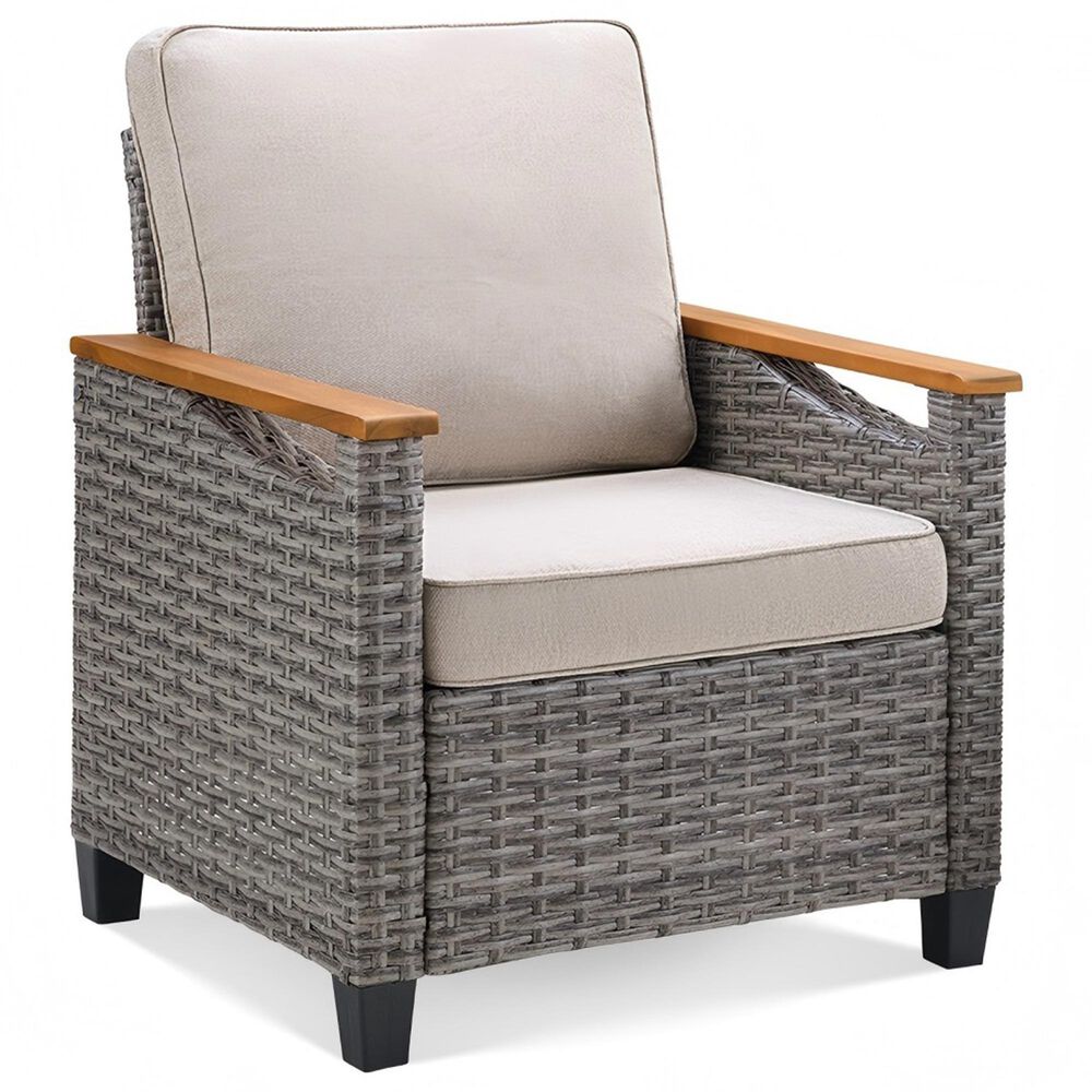 Sunwell Garden 6-Piece Patio Chat Set with Two Ottoman in Beige, , large