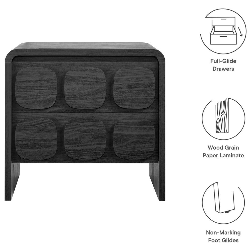 Modway Toscana 2 Drawer Nightstand in Black, , large