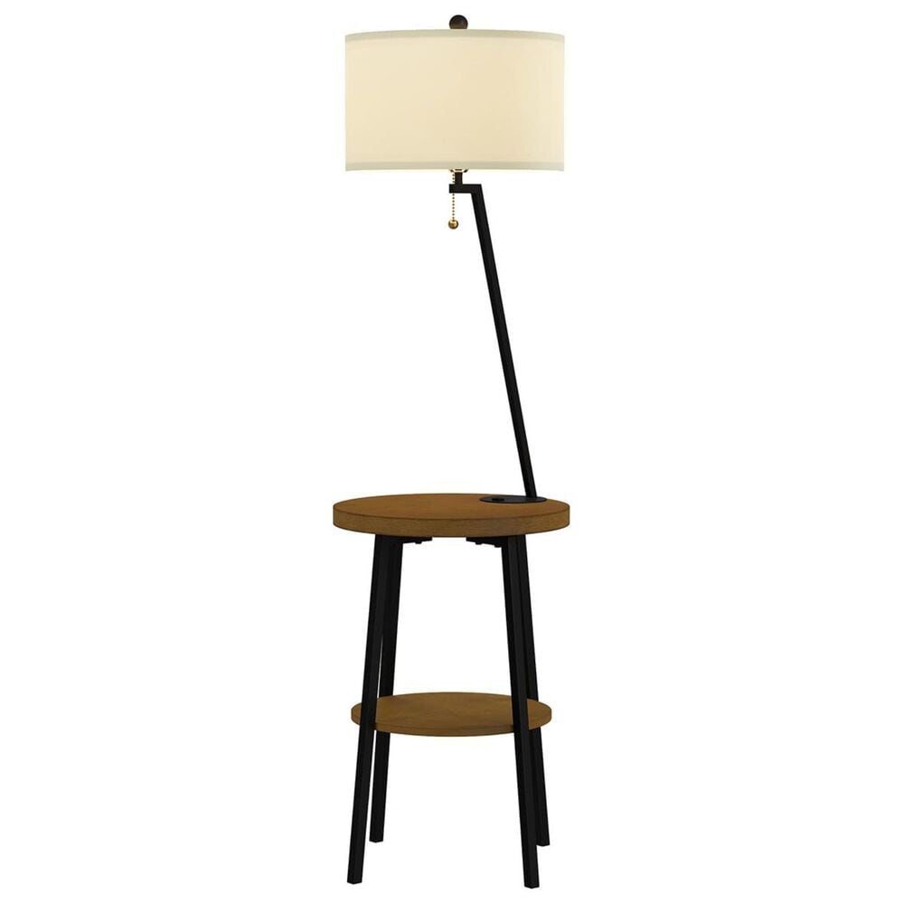 Timberlake Floor Lamp with End Table in Brown and Black, , large