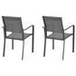 Hearth and Haven Outdoor Modern Aluminum Dining Chair with Mesh Seat in Dark Gray (Set of 2), , large