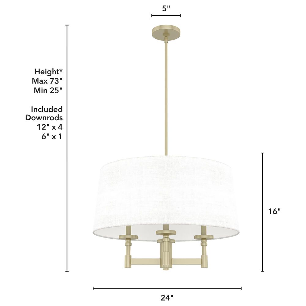 Hunter Briargrove 4-Light Chandelier in Painted Modern Brass, , large