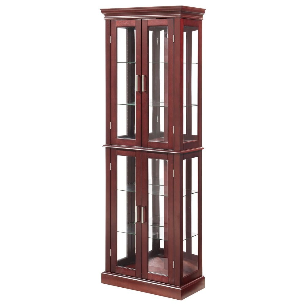 GigaCloud Curio Cabinet with Light in Cherry, , large