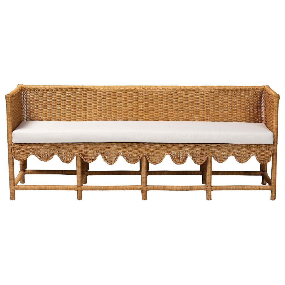 Baxton Studio Seranay Dining Bench in Light Honey, , large
