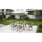 Hearth and Haven Outdoor Rectangular Dining Table with Umbrella Hole in Yellow - Table Only, , large