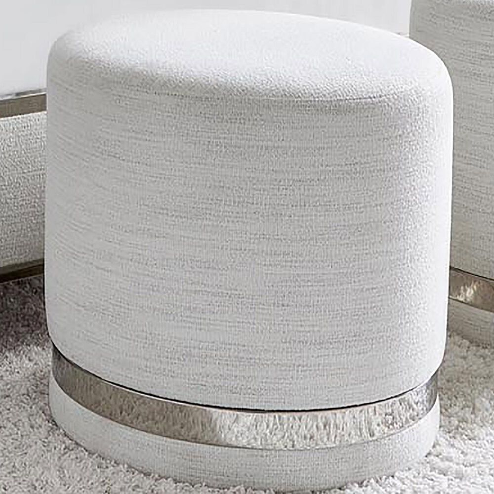 Bernhardt Silhouette Ottoman in White, , large