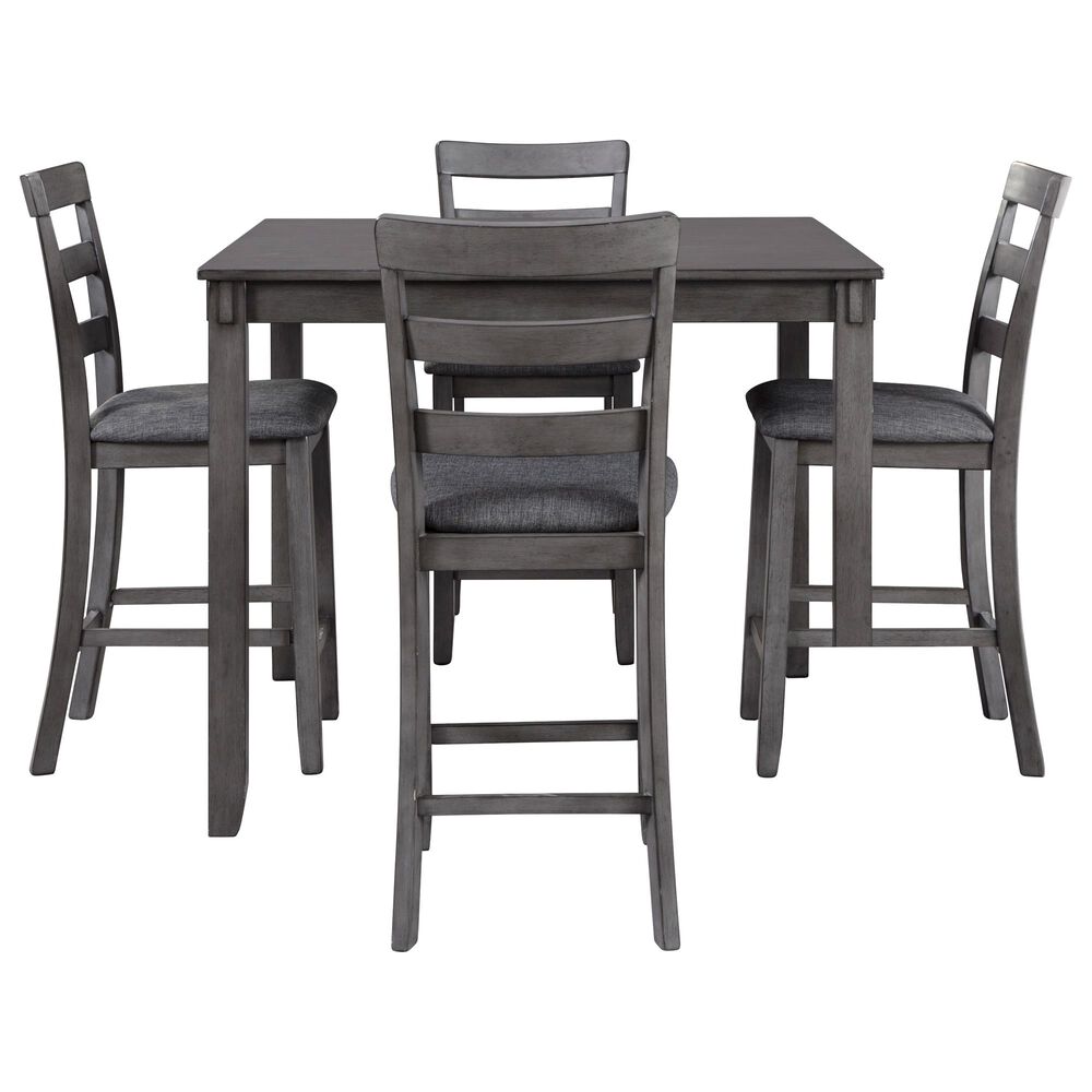 Signature Design by Ashley Bridson 5-Piece Counter Height Dining Set in Medium Charcoal Gray, , large