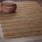 L&R Resources Natural Fiber Striped 5" x 7"9" Jet Black Area Rug, , large