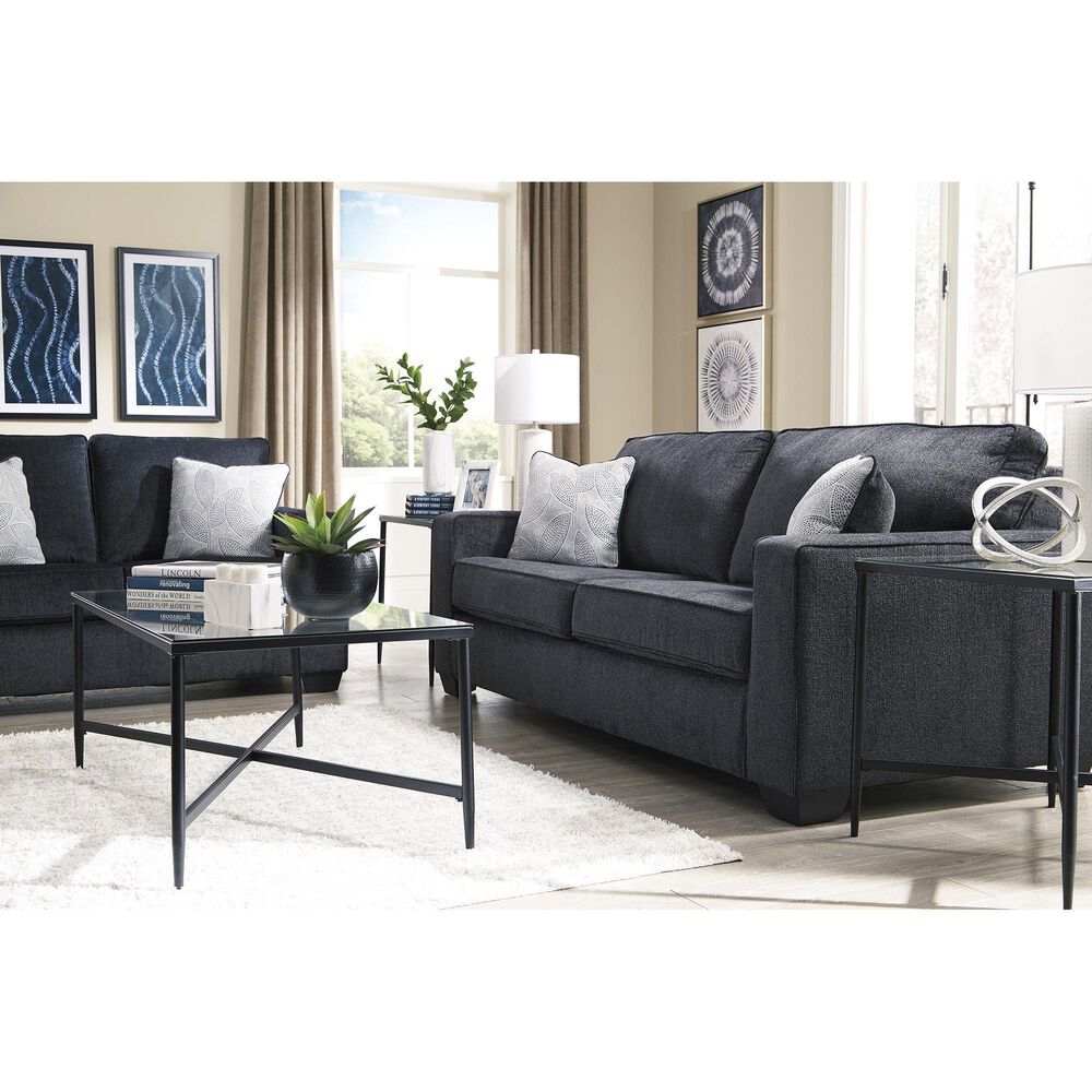Ashley Altari Stationary Sofa and Loveseat Set in Slate, , large