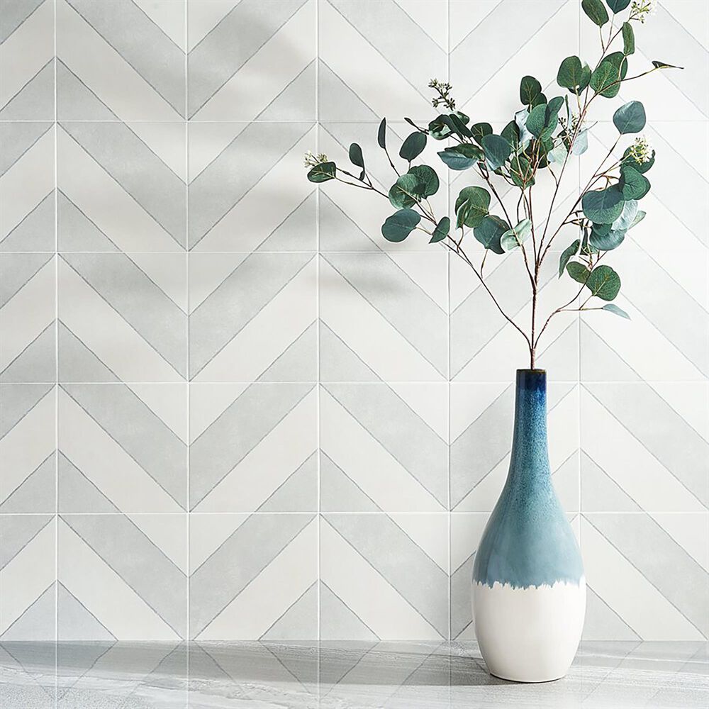 Soho Studio Artstract Diagonals Ash 9&quot; x 9&quot; Field Porcelain Tile, , large