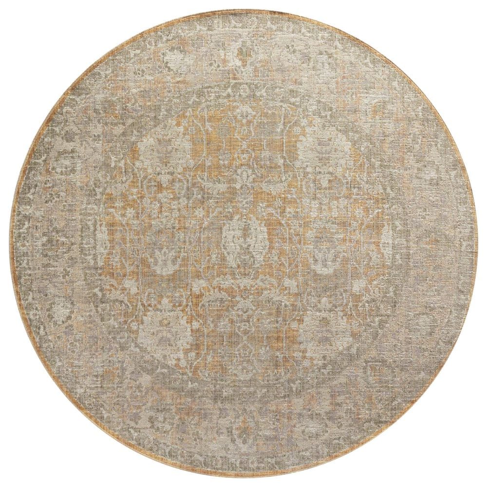 Chris Loves Julia x Loloi Rosemarie 3&#39;2&quot; Round Gold and Sand Area Rug, , large