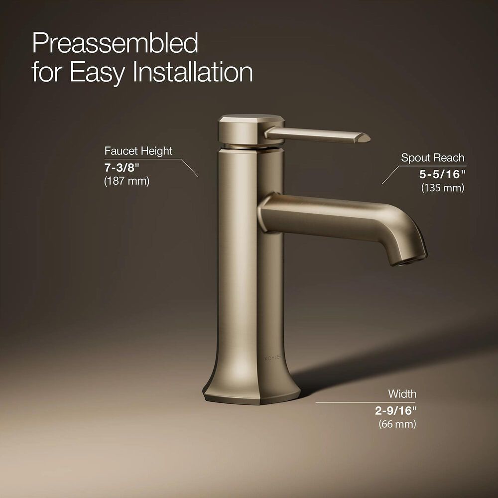 Kohler Occasion Single-Handle Bathroom Sink Faucet in Vibrant Brushed Bronze, , large