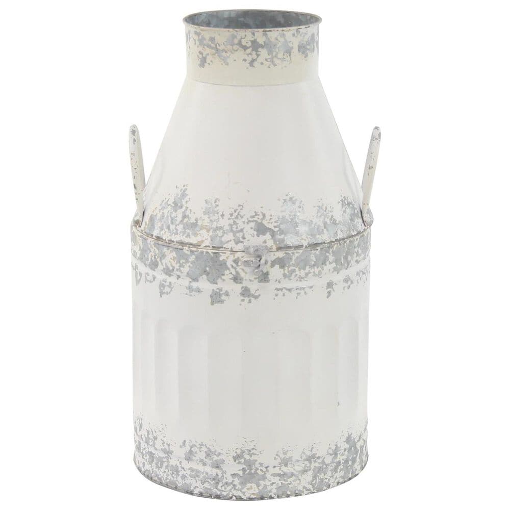 Maple and Jade 2-Piece Decorative Vase Set with Curved Handles in Galvanized White and Silver, , large