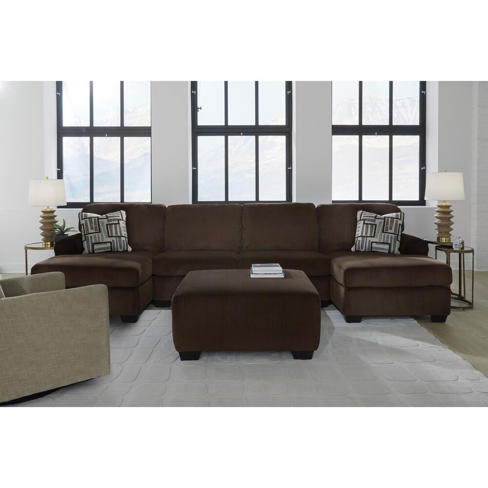 Ashley Kimlee Oversized Accent Ottoman in Chocolate Brown, , large