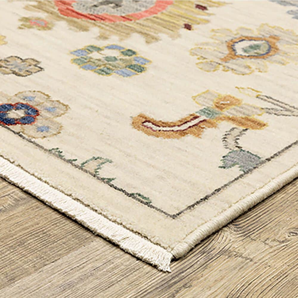 Oriental Weavers Lucca Transitional Flower Garden 2&#39;6&quot; x 12&#39; Ivory Runner, , large